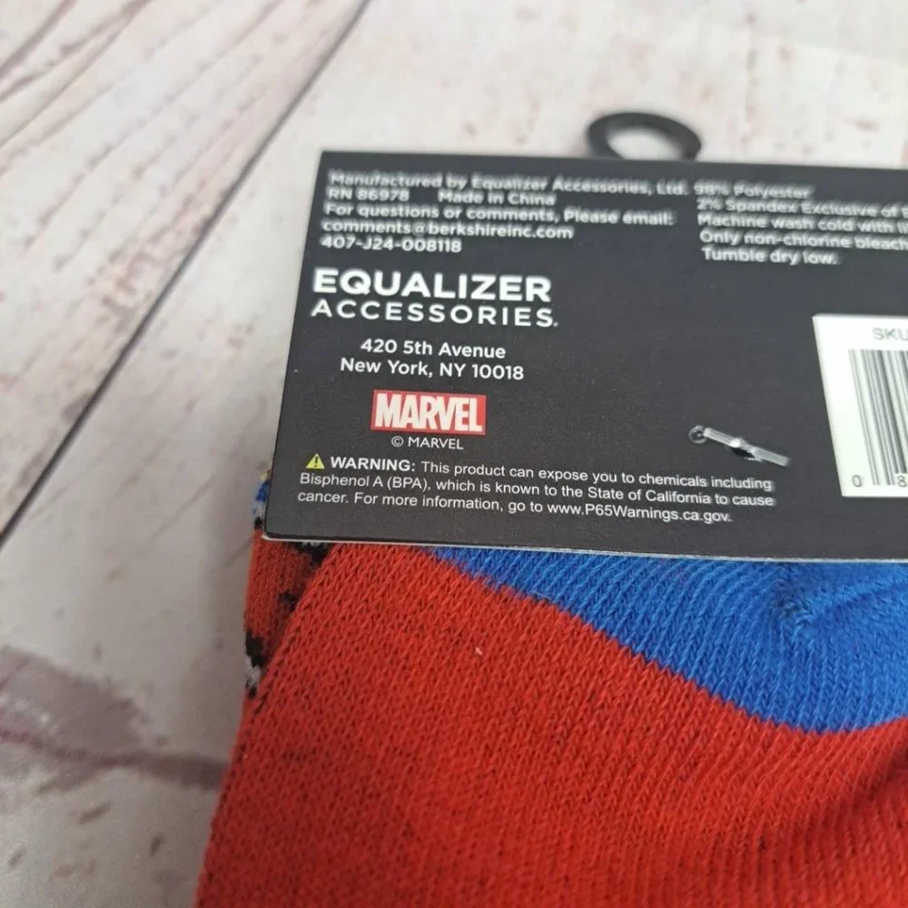 Marvel Spider-Man All Over Graphics Size 9-13 ‎ Crew Socks (2 Pair)